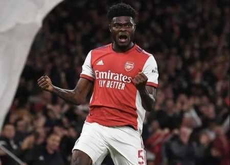 Thomas Partey image tweeted by @Arsenal